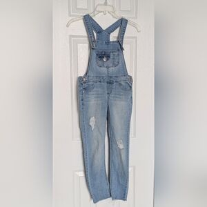Squeeze Girls' (Size 8) Soft Washed Distressed Lightweight Denim/Jeans Overalls